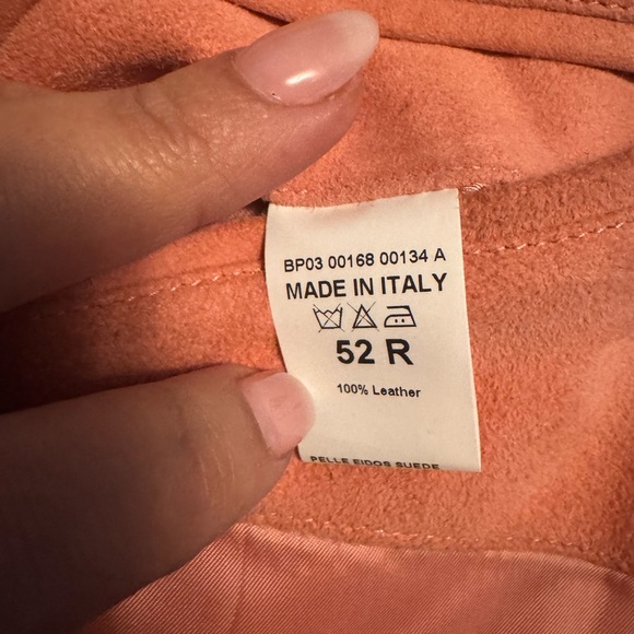 EIDOS Light Pink Suede Fringe Jacket Size 52R - Picture 4 of 5